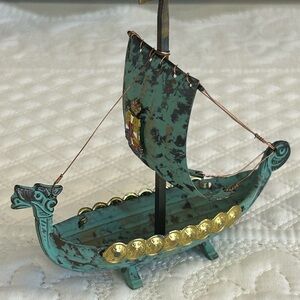Vintage Viking Ship Figurine